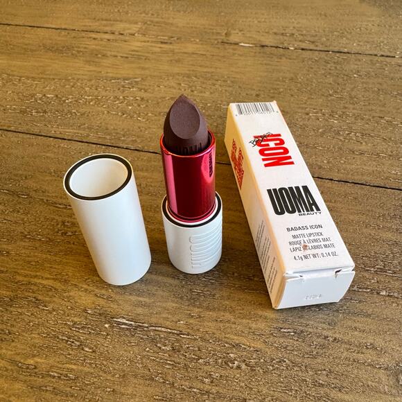 UOMA Beauty Badass Icon Matte Lipstick 0.14oz Shade Nina NIB Icon Cocoa - Picture 2 of 7